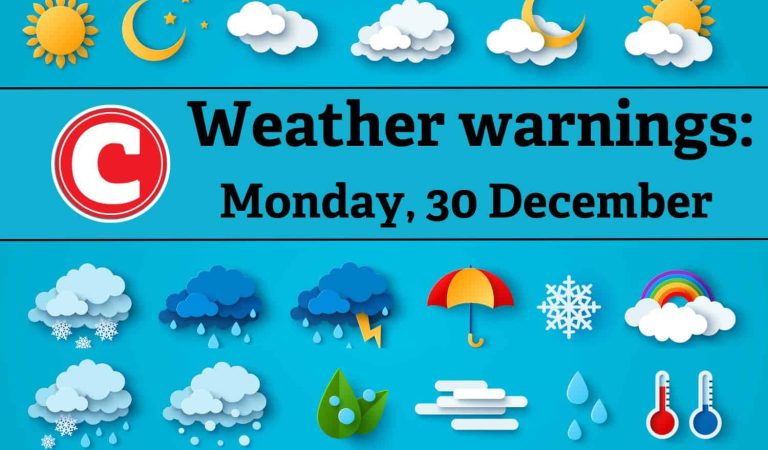 Weather: Severe storms in EC, heatwaves in WC and EC and fire dangers in NC this Monday