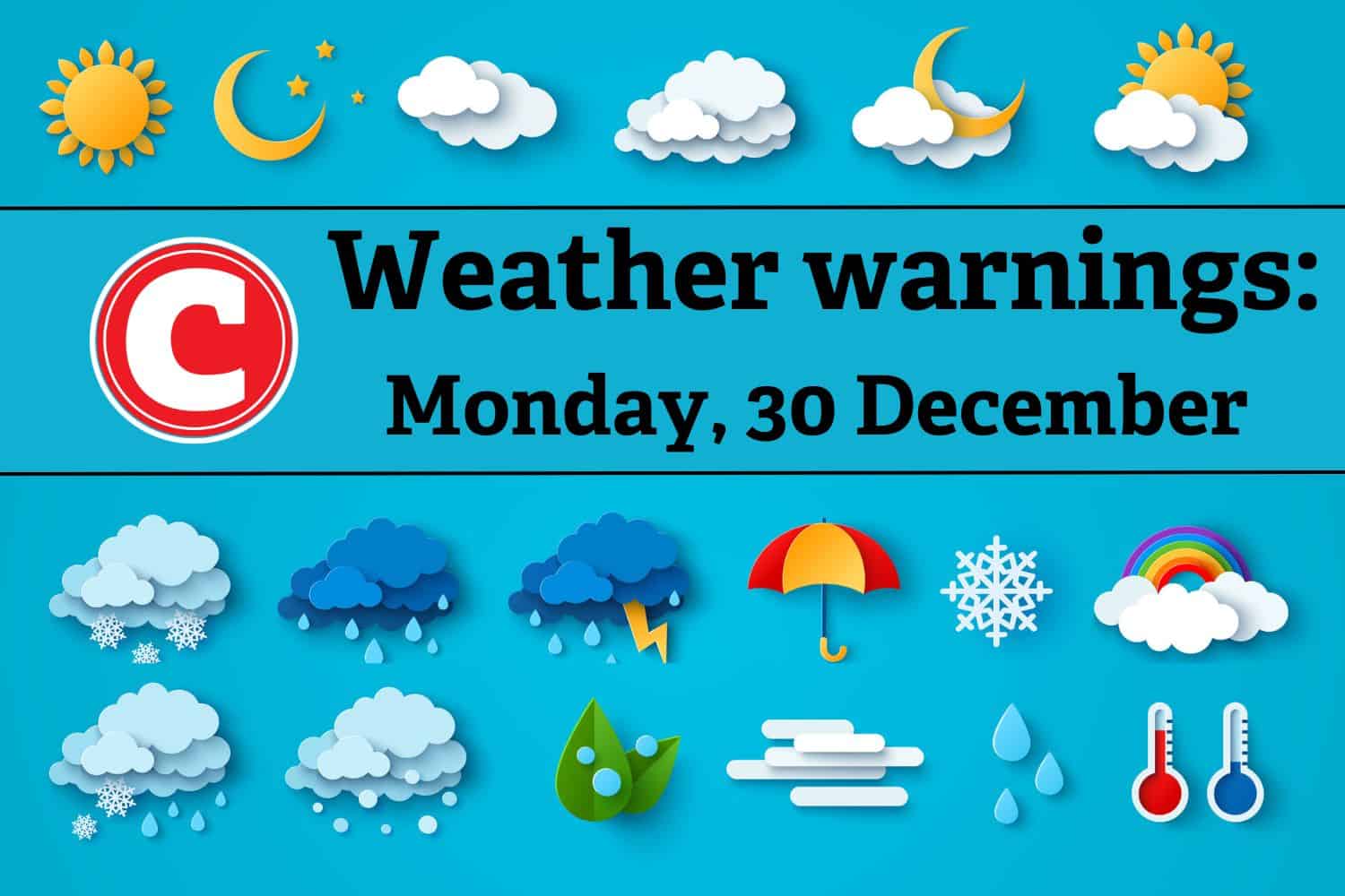 Weather: Severe storms in EC, heatwaves in WC and EC and fire dangers in NC this Monday