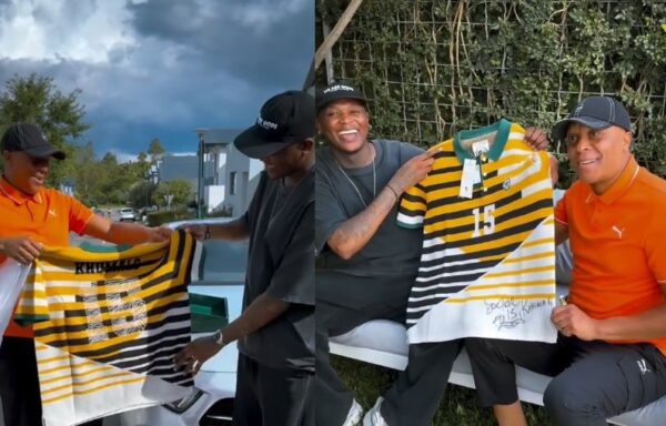 Doctor Khumalo delivers his iconic t-shirt to Oscar Mbo (Video)