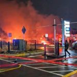 Destruction as executive jet crashes in Philadelphia, sparking blazes