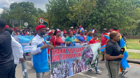 Congolese nationals march to SA Parliament calling for peace