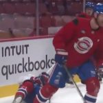 Mike Matheson picked up Arber Xhekaj at training