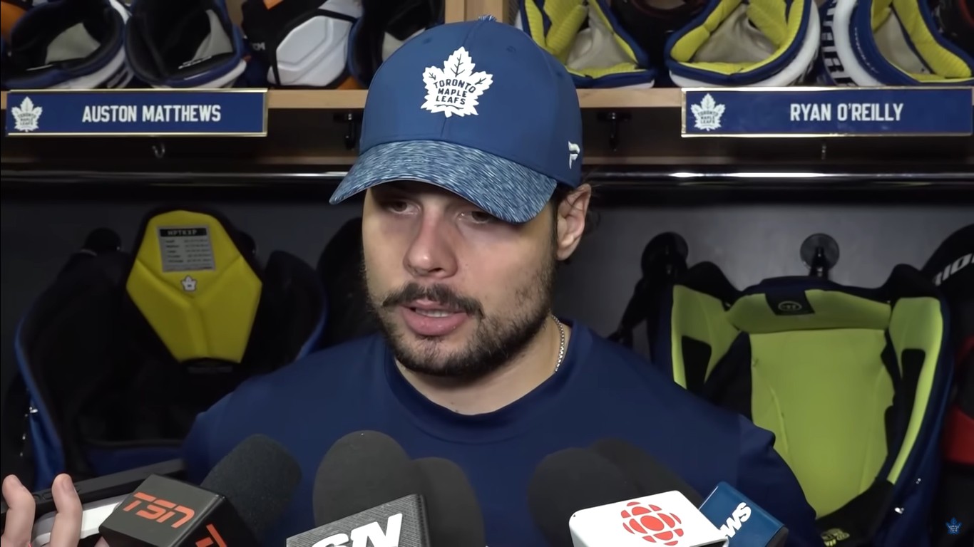 Auston Matthews snaps at a reporter