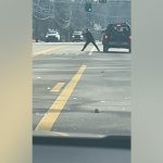 Police searching for ax-wielding suspect caught on camera attacking car in apparent road rage incident