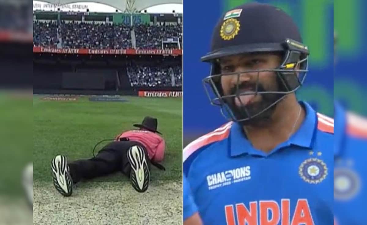 Umpire Runs For Cover To Avoid Rohit Sharma’s Shot. Batter’s Reaction Goes Viral
