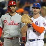 Phillies’ Bryce Harper teases position move to make way for Vlad Guerrero Jr.