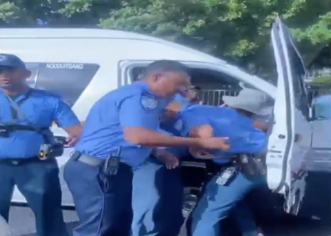 Police brutality | Viral video shows police wrestling taxi driver to the ground