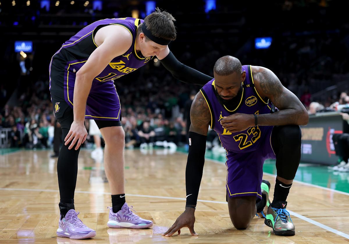 Lakers’ post-Luka surge comes to screeching halt with LeBron injury