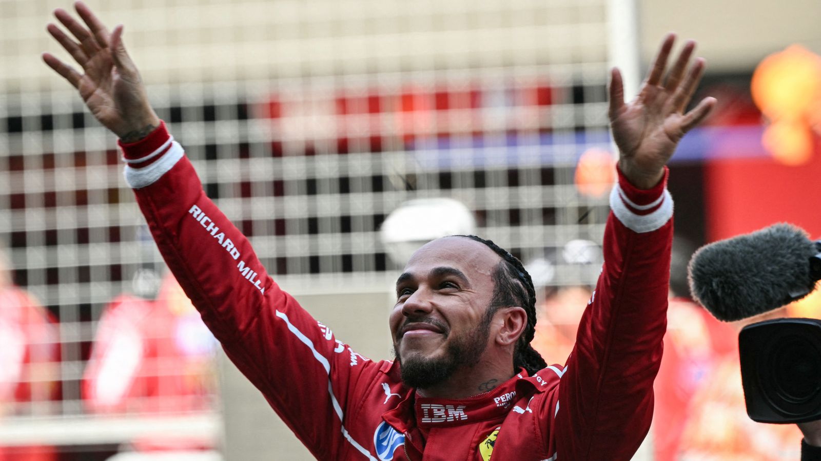 Chinese GP Sprint: Lewis Hamilton claims first Ferrari victory after holding off Max Verstappen at start