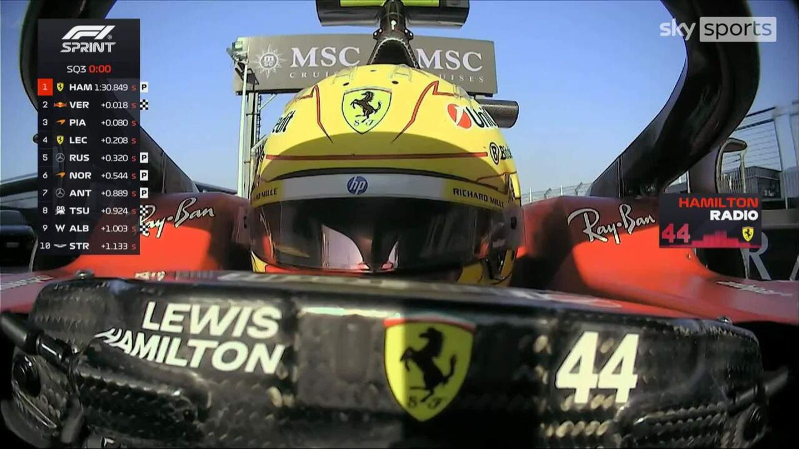 Lewis Hamilton laughs after qualifying on pole for Chinese Sprint!