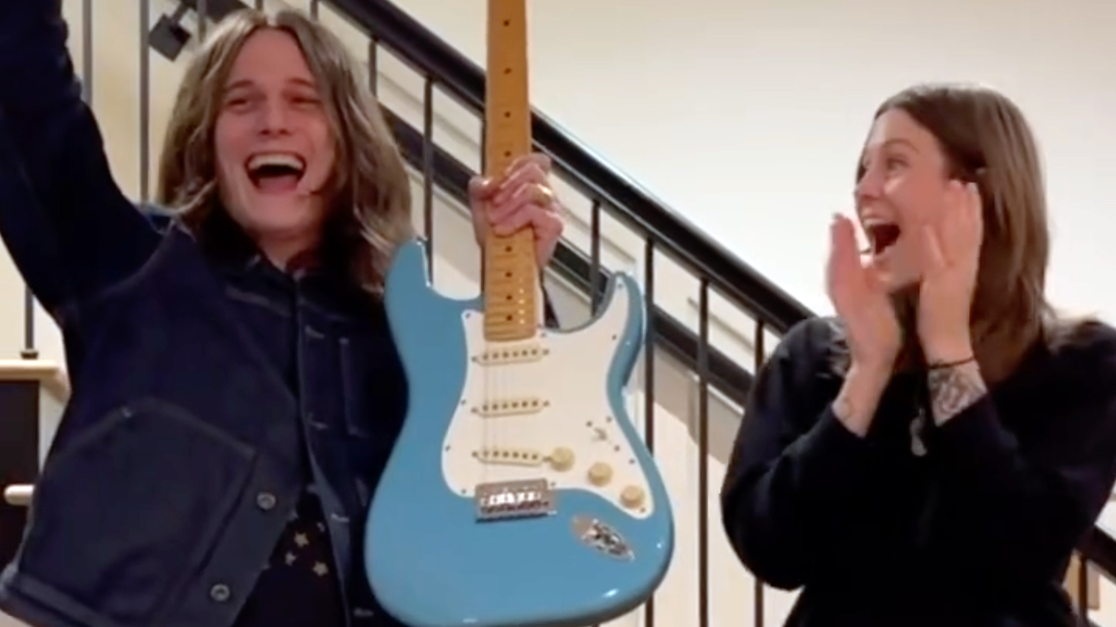 “It’s a boy!” Rebecca Lovell and Tyler Bryant announce new baby with Stratocaster-themed gender reveal party